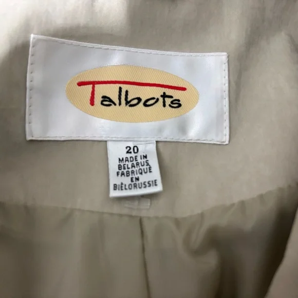 ❤️Talbots Everyday Classic Trench Coat-Sz 20 - Picture 7 of 8